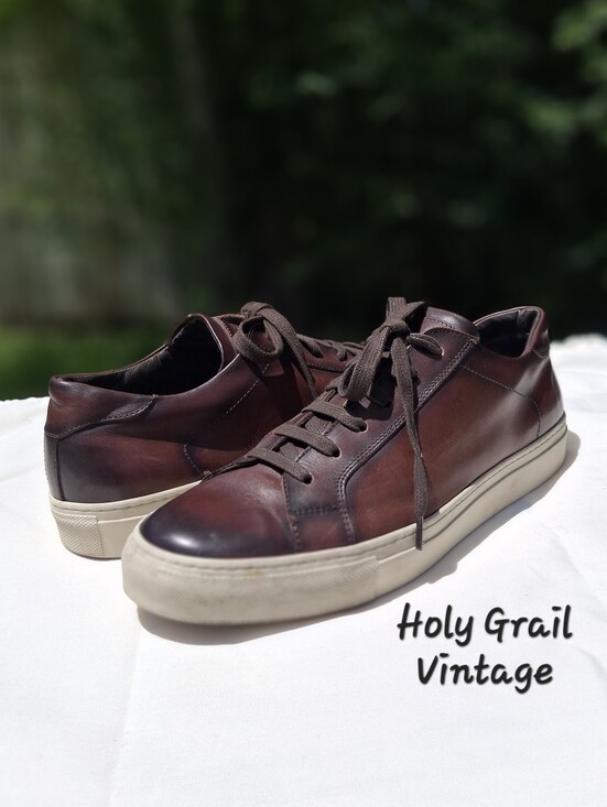 To Boot Other - To Boot New York Men's Pescara Dark Brown Burnished Calf Low Top Sneaker Sz 9.5